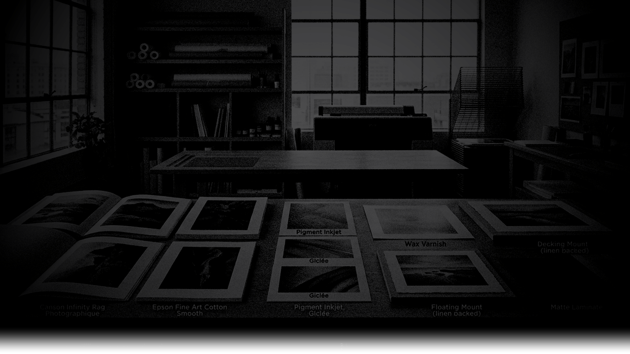 Illustration för Fine art print material, tekniker och finish