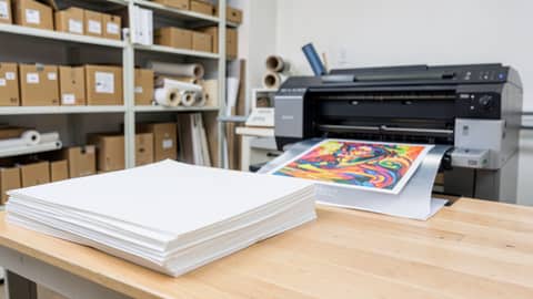Illustration för Fine art papper, giclée, ligninfritt och arkivbeständighet