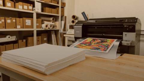 Illustration för Fine art papper, giclée, ligninfritt och arkivbeständighet