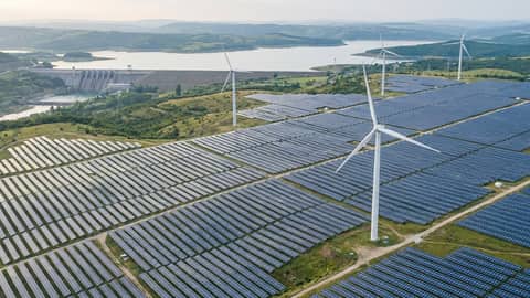 Illustration för Generering av elektricitet från förnybara energikällor